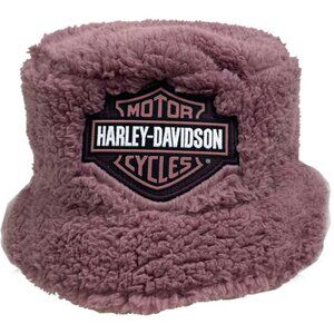 Harley-Davidson Little Girls' Stylish Sherpa Bar & Shield Bucket Hat
